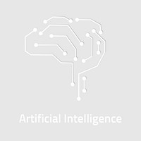 AI brain logo template psd in white for tech company