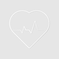 White heart pulse icon psd for healthcare technology