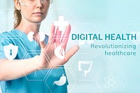 Digital health technology template vector