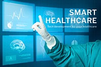 Smart healthcare technology template vector