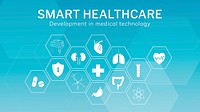 Smart healthcare technology template vector