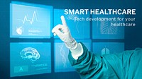 Smart healthcare technology template vector