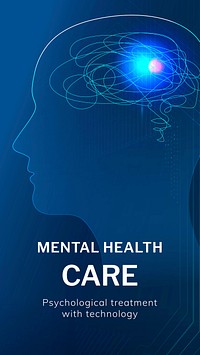 Mental health care template vector medical technology