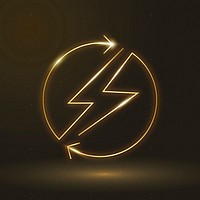 Lightning icon vector renewable energy symbol