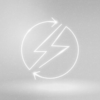 Lightning icon vector renewable energy symbol