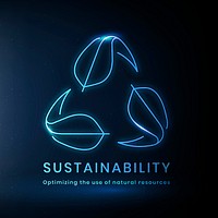 Sustainability environmental logo vector with text