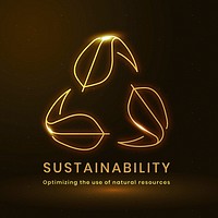 Sustainability environmental logo vector with text