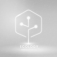 Environmental logo vector with ecology text