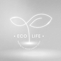 Eco life environmental logo psd with text