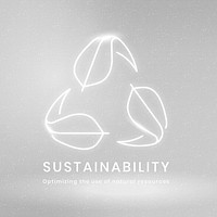 Sustainability environmental logo vector with text