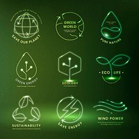 Environmental logo vector with text set