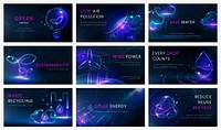 Environmental technology banner template vector set