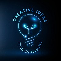 Creative ideas logo template psd education technology with light bulb graphic