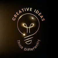 Creative ideas logo template psd education technology with light bulb graphic