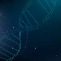 DNA biotechnology science background vector in blue futuristic style with blank space