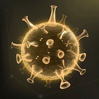 Covid-19 virus cell biotechnology vector gold neon graphic