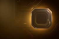 Smart microchip technology background in gradient gold