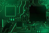 Motherboard circuit technology background in gradient green