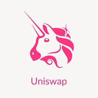 Uniswap cryptocurrency unicorn logo psd blockchain finance concept