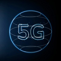 5g network technology icon vector in blue on gradient background