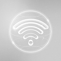 Wireless internet technology icon vector in white on gradient background