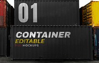 Container mockup psd for product storage