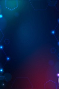 Digital technology background psd with hexagon frame in blue tone