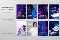 Digital technology banner template vector set