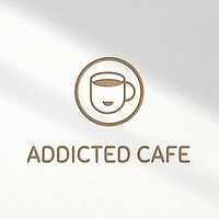 Deboss logo mockup psd for cafe on white background