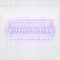 Neon emboss logo mockup psd in purple on white tile background