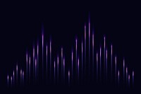 Music equalizer technology black background vector with purple digital sound wave