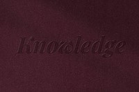 Red knowledge word psd embossed text style