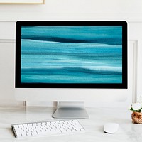 Ombre watercolor computer screen with design space