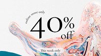 Marble swirl sale template vector for fashion blog banner