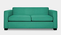Green modern sofa mockup psd living room furniture