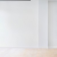 Empty minimal room with ceiling light