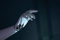 Robot hand finger background, AI technology