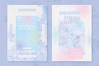 Bubble art science template vector event aesthetic ad posters dual set