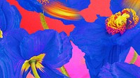 Colorful flower background wallpaper, trippy aesthetic design