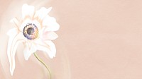 Flower background, pink and white anemone psychedelic art