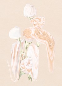 Rose flower element, pastel white trippy psychedelic art