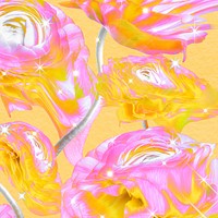 Colorful floral background wallpaper, trippy aesthetic design