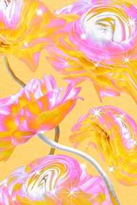 Colorful floral background wallpaper, trippy aesthetic design