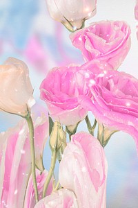 Pink floral background wallpaper, trippy aesthetic design