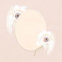 Flower frame, white anemone abstract art