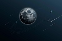 Solar system universe background vector with earth in aesthetic style