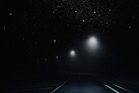 Aesthetic starry sky background with road remixed media