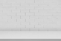 Minimal white brick product backdrop 