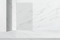 Minimal product backdrop in white marble