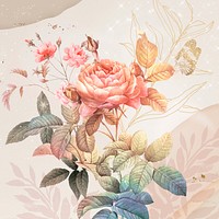 Flower background aesthetic beautiful frame, remixed from vintage public domain images